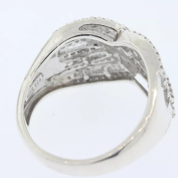 1.0 CT Natural Diamond Sterling Silver Ring sz9 - Picture 3 of 3